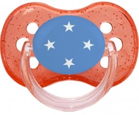 Drapeau États fédérés de Micronésie Sucette Cerise Rouge à paillette