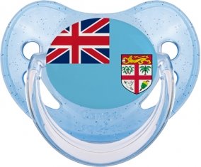 Drapeau Fidji Sucette Physiologique Bleue à paillette
