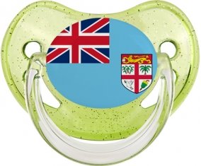 Drapeau Fidji Sucette Physiologique Vert à paillette