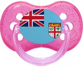 Drapeau Fidji Sucette Cerise Rose à paillette