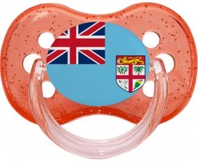Drapeau Fidji Sucette Cerise Rouge à paillette