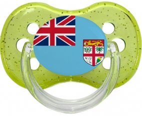 Drapeau Fidji Sucette Cerise Vert à paillette