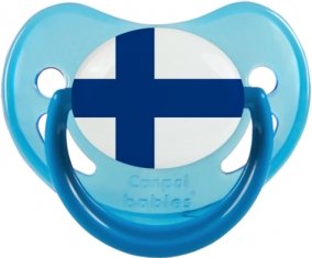 Drapeau Finlande Sucette Physiologique Bleue phosphorescente