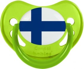 Drapeau Finlande Sucette Physiologique Vert phosphorescente