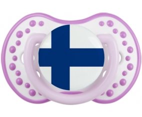 Drapeau Finlande Sucette LOVI Dynamic Blanc-mauve classique