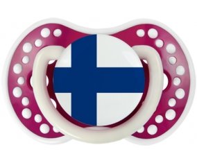 Drapeau Finlande Sucette LOVI Dynamic Fuchsia phosphorescente