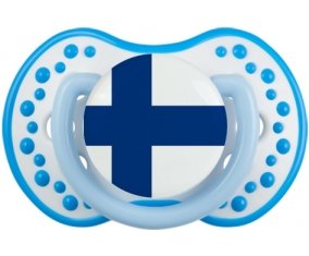 Drapeau Finlande Sucette LOVI Dynamic Blanc-bleu phosphorescente