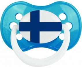 Drapeau Finlande Sucette Anatomique Cyan classique