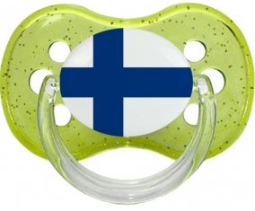 Drapeau Finlande Tétine Cerise Vert à paillette