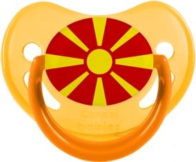 Drapeau Macédoine du Nord Tétine Physiologique Jaune phosphorescente
