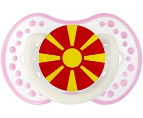 Drapeau Macédoine du Nord Sucete LOVI Dynamic Blanc-rose phosphorescente