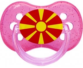 Drapeau Macédoine du Nord Sucete Cerise Rose à paillette