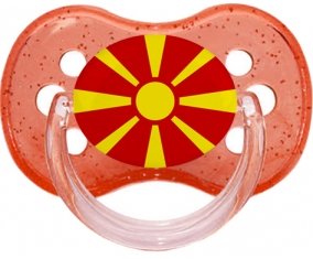 Drapeau Macédoine du Nord Sucete Cerise Rouge à paillette