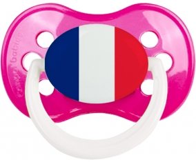 Drapeau France Sucette Anatomique Rose foncé classique