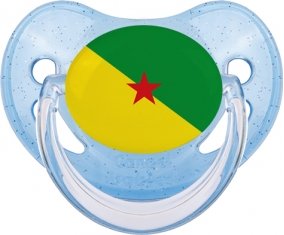 Drapeau Guyane Française Sucette Physiologique Bleue à paillette