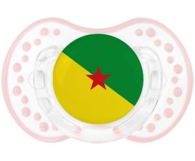 Drapeau Guyane Française Sucette LOVI Dynamic Retro-blanc-rose-tendre classique