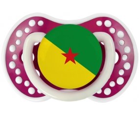 Drapeau Guyane Française Sucette LOVI Dynamic Fuchsia phosphorescente