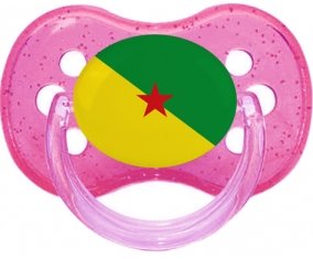 Drapeau Guyane Française Sucette Cerise Rose à paillette