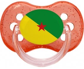 Drapeau Guyane Française Sucette Cerise Rouge à paillette