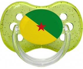 Drapeau Guyane Française Sucette Cerise Vert à paillette