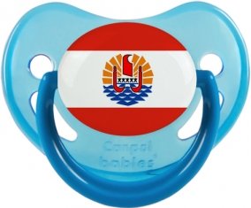 Drapeau Polynésie française Sucette Physiologique Bleue phosphorescente
