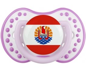 Drapeau Polynésie française Sucette LOVI Dynamic Blanc-mauve classique