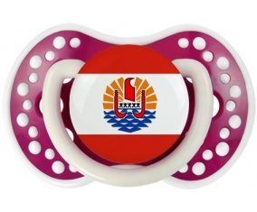 Drapeau Polynésie française Sucette LOVI Dynamic Fuchsia phosphorescente