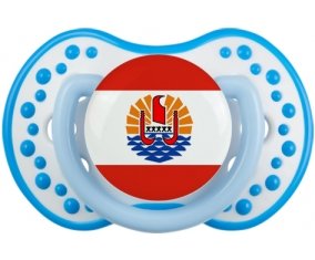 Drapeau Polynésie française Sucette LOVI Dynamic Blanc-bleu phosphorescente