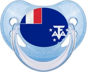 Drapeau Terres australes françaises Tétine Physiologique Bleue à paillette