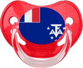 Drapeau Terres australes françaises Tétine Physiologique Rouge à paillette