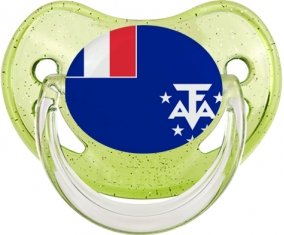 Drapeau Terres australes françaises Tétine Physiologique Vert à paillette
