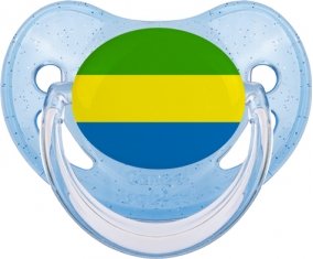 Drapeau Gabon Sucete Physiologique Bleue à paillette