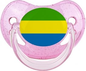 Drapeau Gabon Sucete Physiologique Rose à paillette