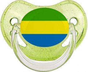 Drapeau Gabon Sucete Physiologique Vert à paillette