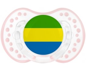 Drapeau Gabon Tétine LOVI Dynamic Retro-blanc-rose-tendre classique