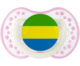 Drapeau Gabon Tétine LOVI Dynamic Blanc-rose phosphorescente