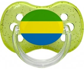 Drapeau Gabon Sucette Cerise Vert à paillette