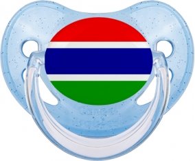 Drapeau Gambie Sucette Physiologique Bleue à paillette