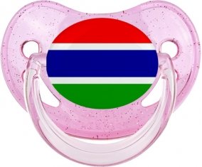 Drapeau Gambie Sucette Physiologique Rose à paillette