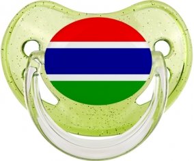 Drapeau Gambie Sucette Physiologique Vert à paillette