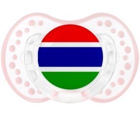 Drapeau Gambie Sucette LOVI Dynamic Retro-blanc-rose-tendre classique