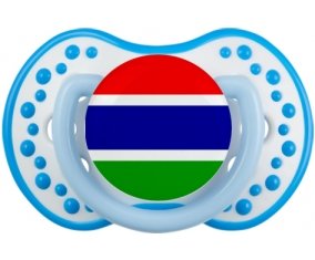 Drapeau Gambie Sucette LOVI Dynamic Blanc-bleu phosphorescente