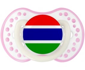 Drapeau Gambie Sucette LOVI Dynamic Blanc-rose phosphorescente