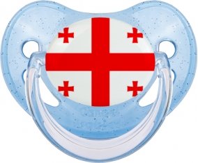 Drapeau Géorgie Sucette Physiologique Bleue à paillette