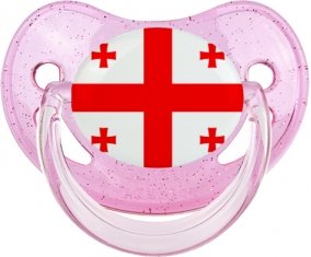 Drapeau Géorgie Sucette Physiologique Rose à paillette