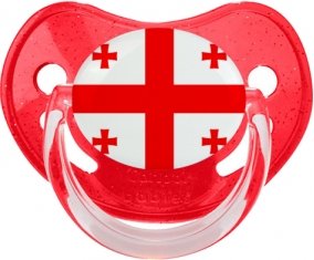 Drapeau Géorgie Sucette Physiologique Rouge à paillette