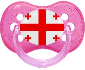Drapeau Géorgie Tétine Cerise Rose à paillette