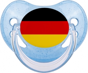 Drapeau Allemagne Tétine Physiologique Bleue à paillette
