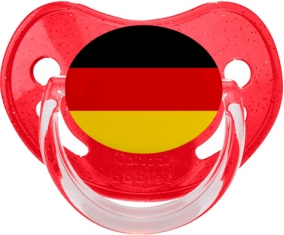 Drapeau Allemagne Tétine Physiologique Rouge à paillette