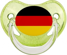 Drapeau Allemagne Tétine Physiologique Vert à paillette